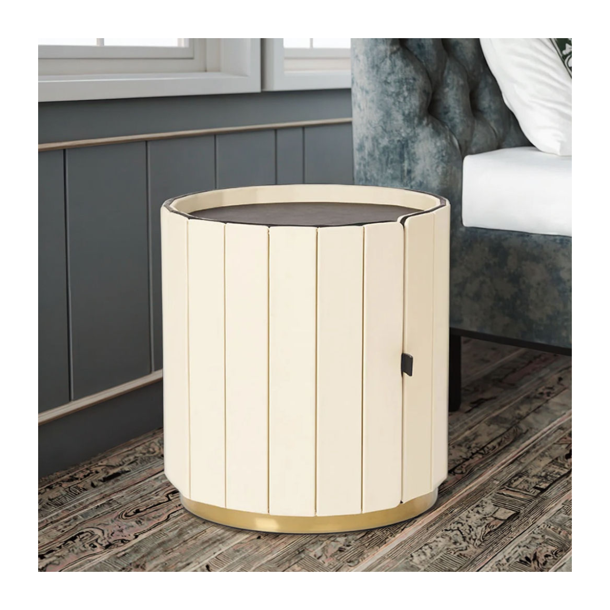 Fluted Cylinder Storage Side Table